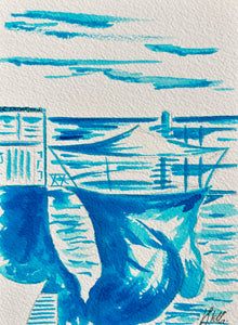 Le Plongeoir bleu encre  Monochrome (54)