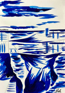 Le Plongeoir bleu encre  Monochrome (52)