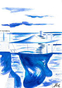 Le Plongeoir bleu encre  Monochrome (61)
