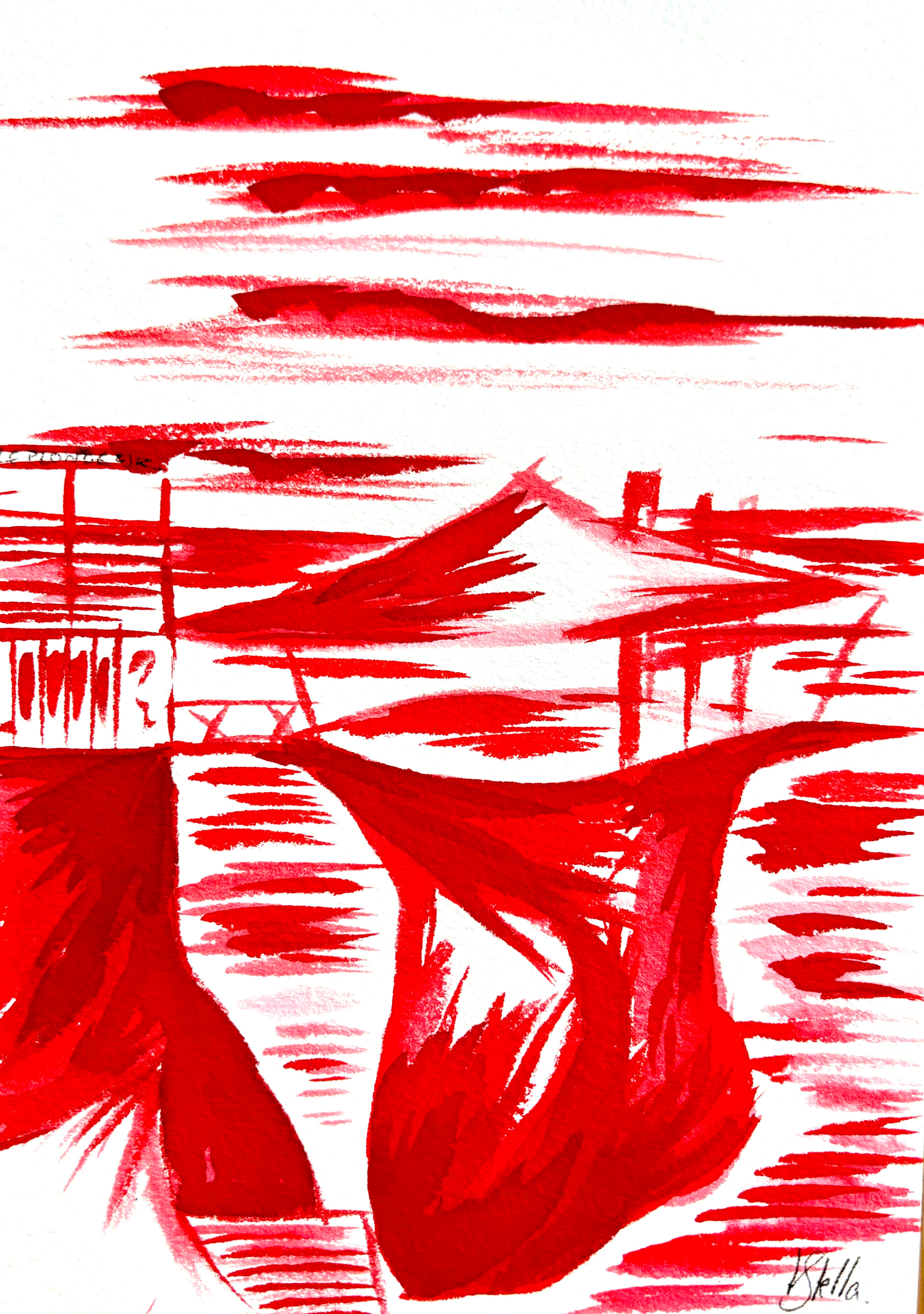 Le Plongeoir rouge encre  Monochrome (64)