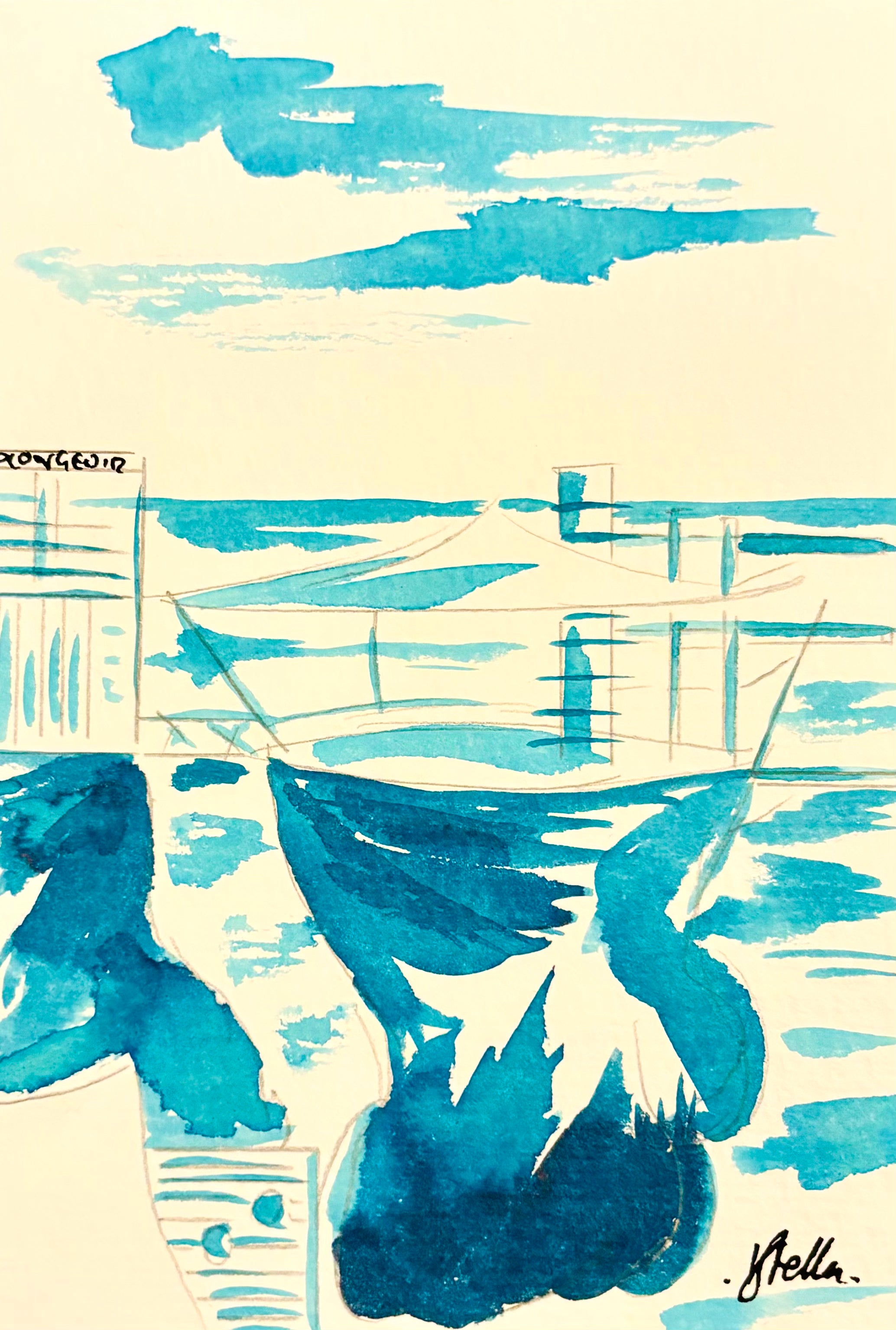 Le Plongeoir bleu encre  Monochrome (66)