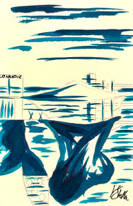 Le Plongeoir bleu encre  Monochrome (68)