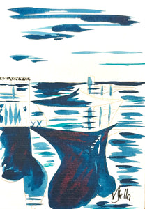 Le Plongeoir bleu encre  Monochrome (65)