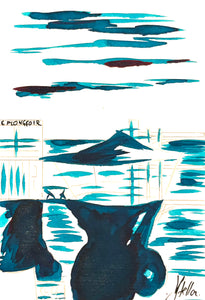 Le Plongeoir bleu encre  Monochrome (69)