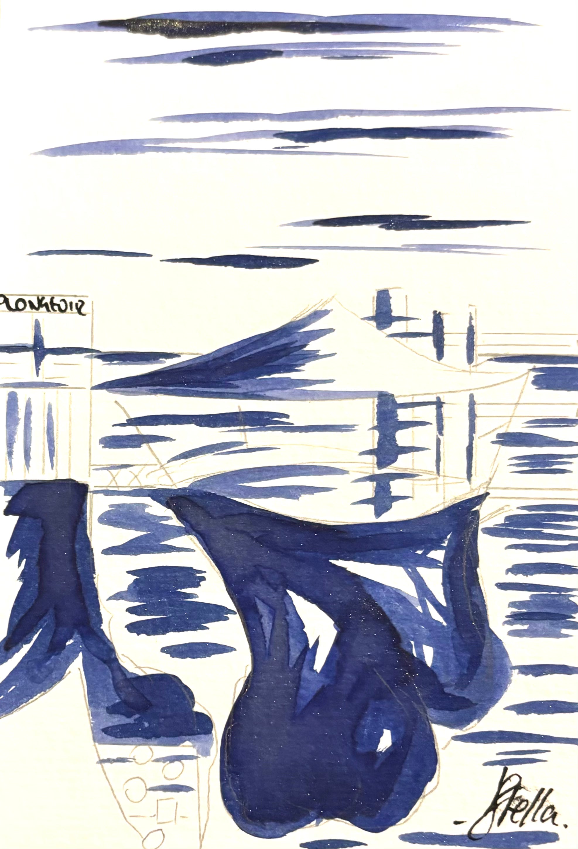 Le Plongeoir bleu encre  Monochrome (71)