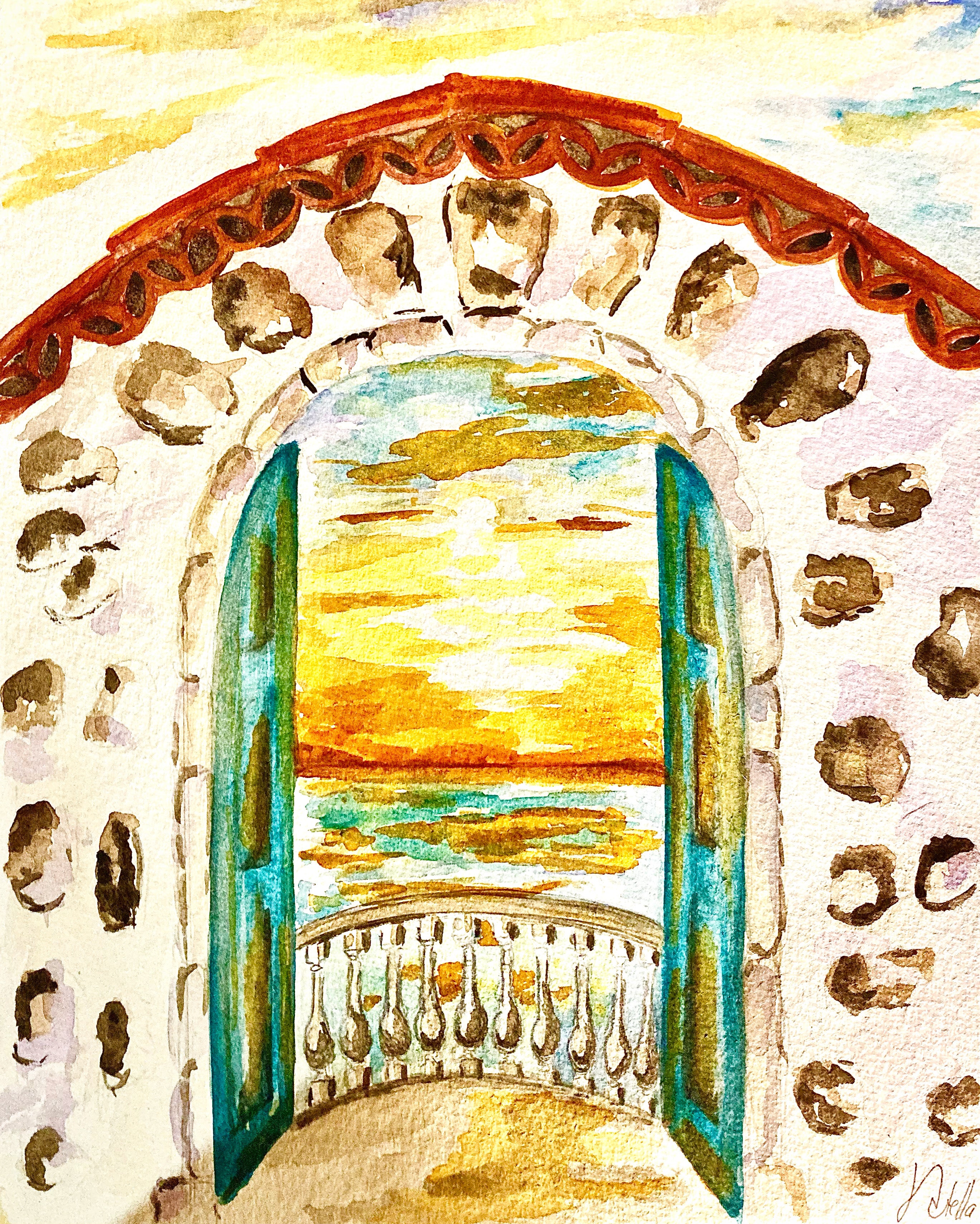 La porte des rêves , aquarelle 40x30 cm (plages)