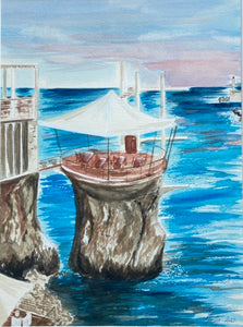 Le Plongeoir , aquarelle 40x50 cm (plages)