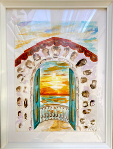 La porte des rêves , aquarelle 40x30 cm (plages)